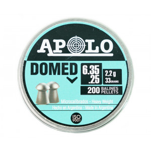 Пневматические пули Apolo Domed 6,35 мм, 2,2 грамма, 200 штук