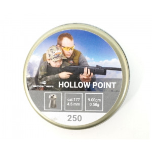 Пневматические пули Borner Hollow Point 4,5 мм, 0,58 грамм, 250 штук